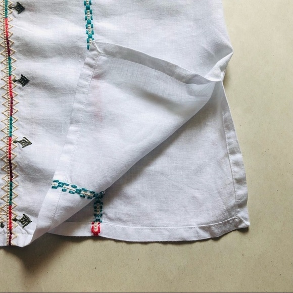 Johnny Was Verena Linen Easy Yoke Embroidered Tunic - Picture 5 of 12